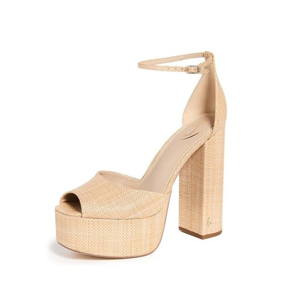 Sam Edelman Shoes - Sam Edelman Womens 6.5 M Beechwood Basketweave Raffia Kori High Heels NIB LT7